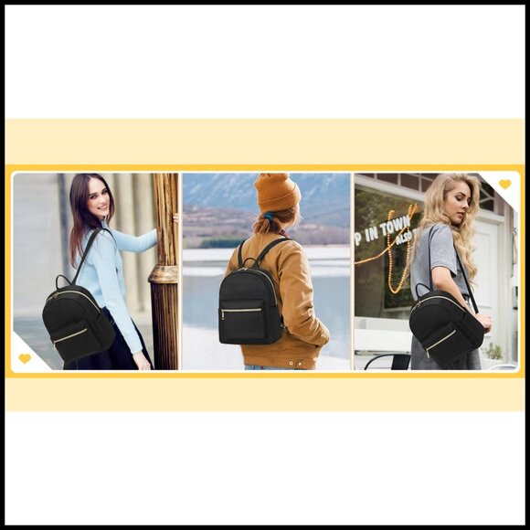 Mini Backpack Water-Resistant Polyester Daypack Adjustable Straps Travel School main image 6